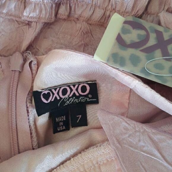 Vintage Dress Formal Sweetheart Tieback Halter Prairie Tiered Satin Pink Size 7 - Picture 3 of 8